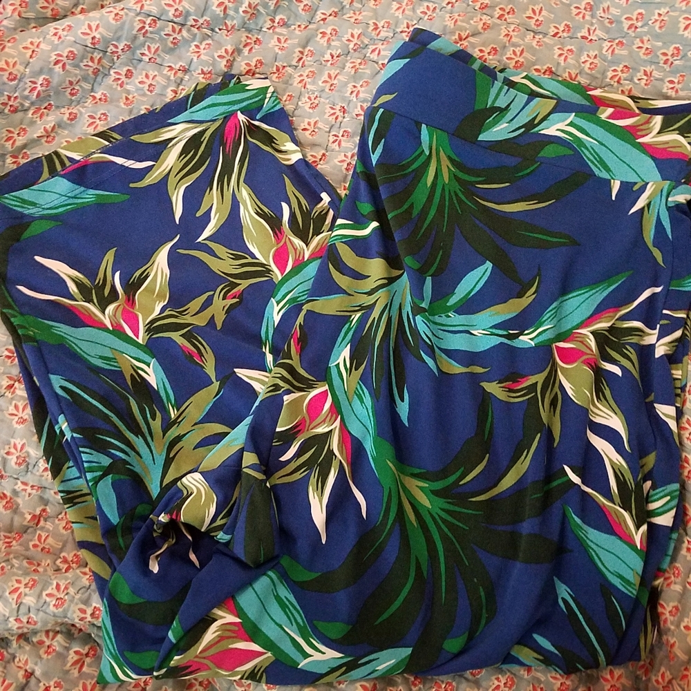 1x tropical wide leg ankle length pants